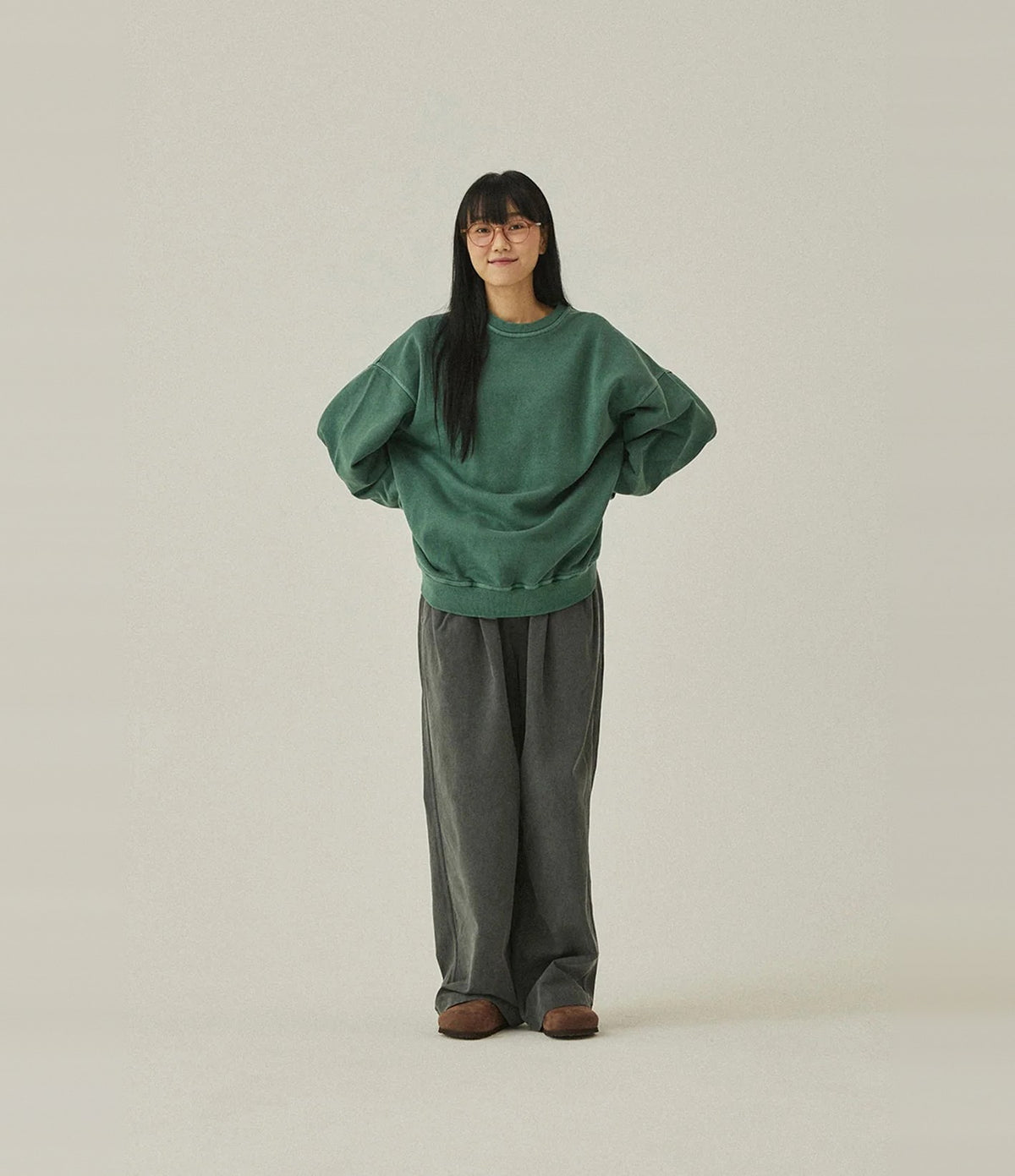 Kappy Pigment Sweat Shirt Verde Oscuro