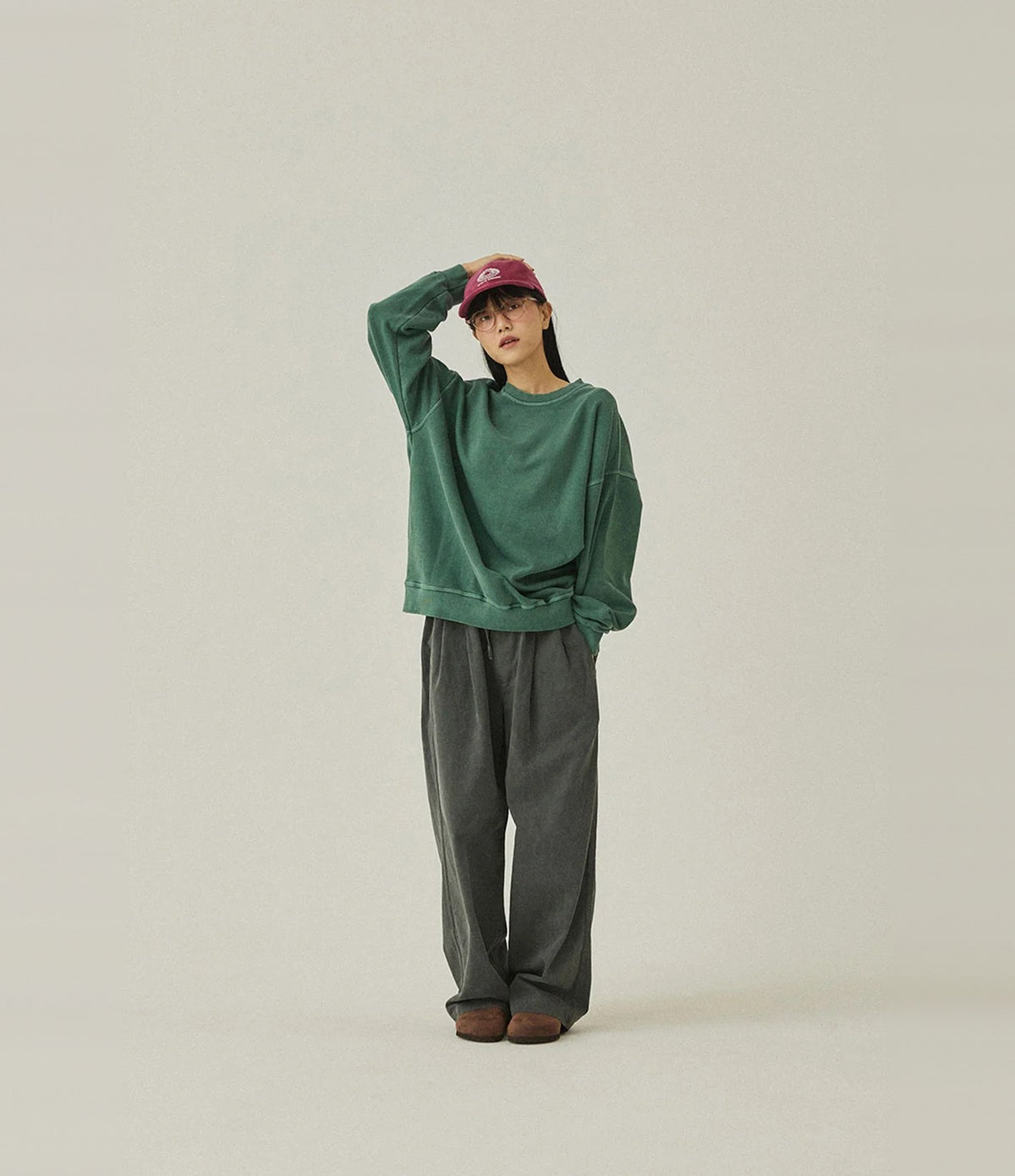 Kappy Pigment Sweat Shirt Vert Foncé
