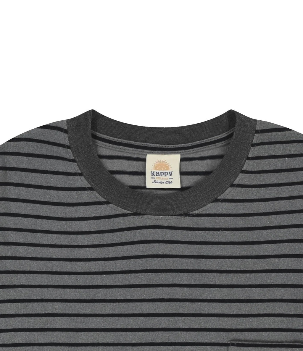 Kappy Pigment Stripe Long Sleeve Dark Grey