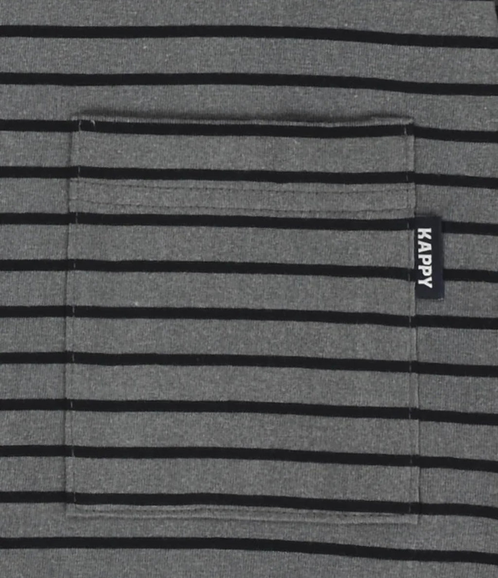 Kappy Pigment Stripe Long Sleeve Dark Grey