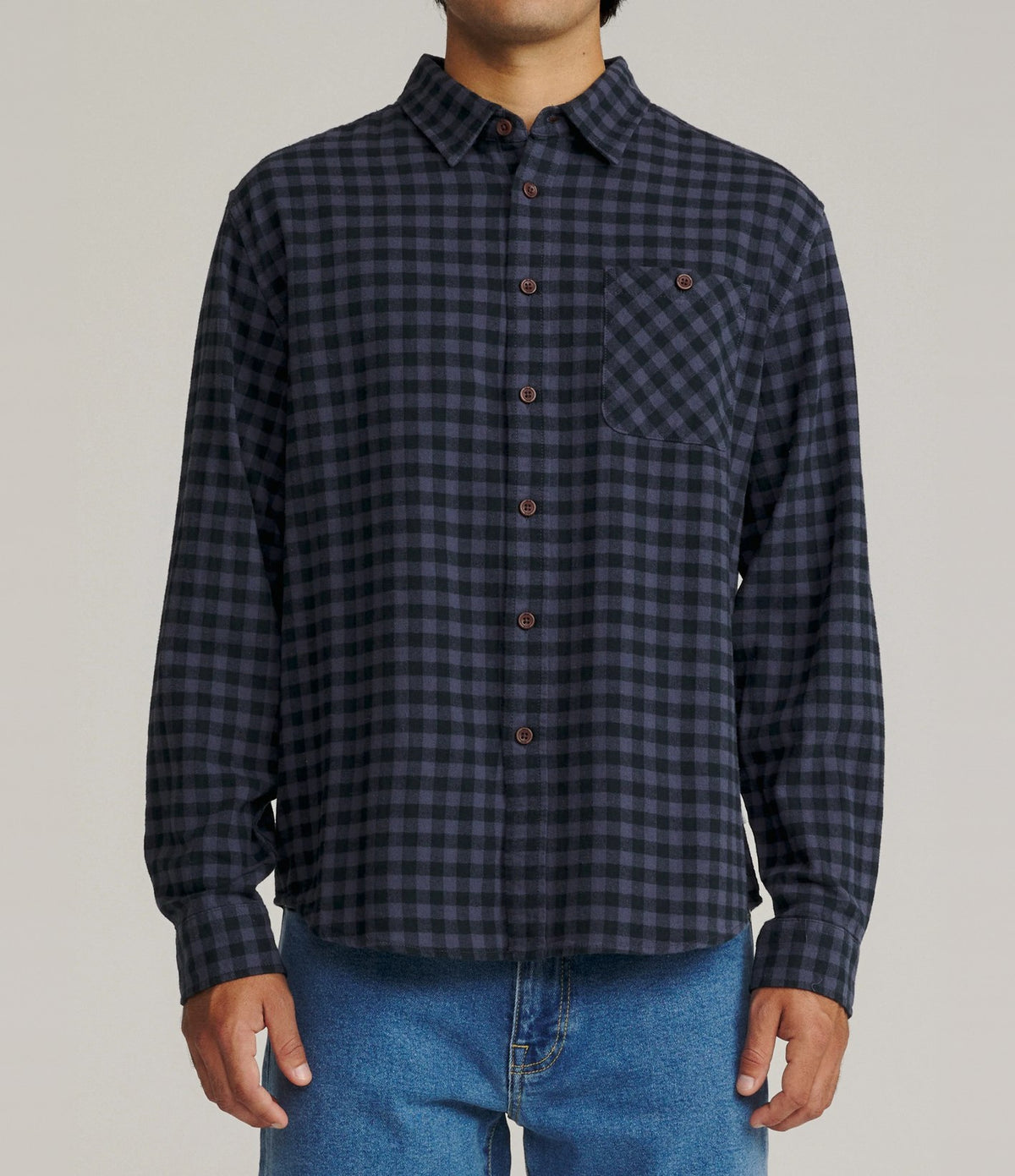 Katin Derek Flannel Washed Blue Plaid