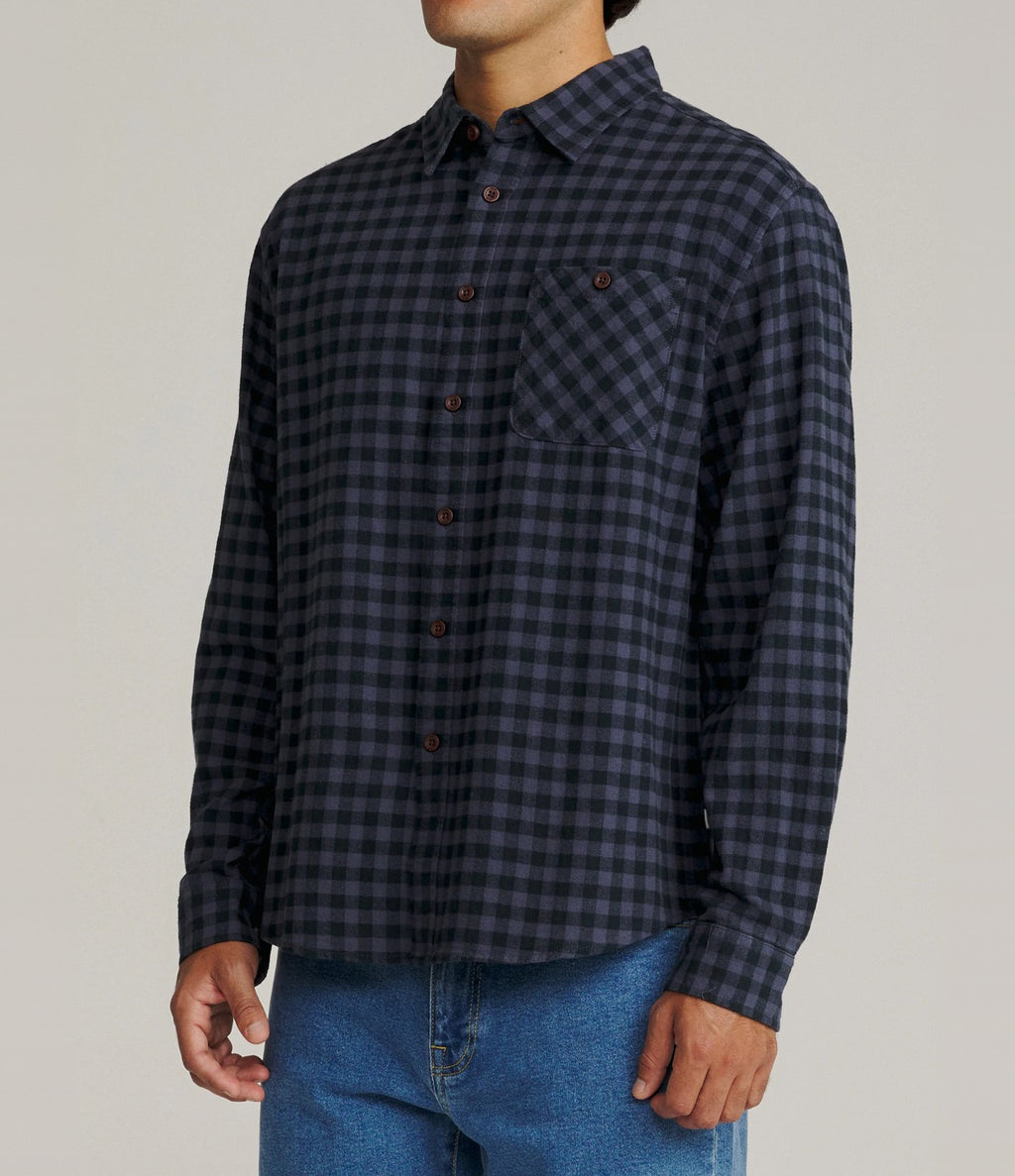 Katin Derek Flannel Washed Blue Plaid