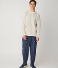Knowledge Jacquard Crew Neck Sweater Creme