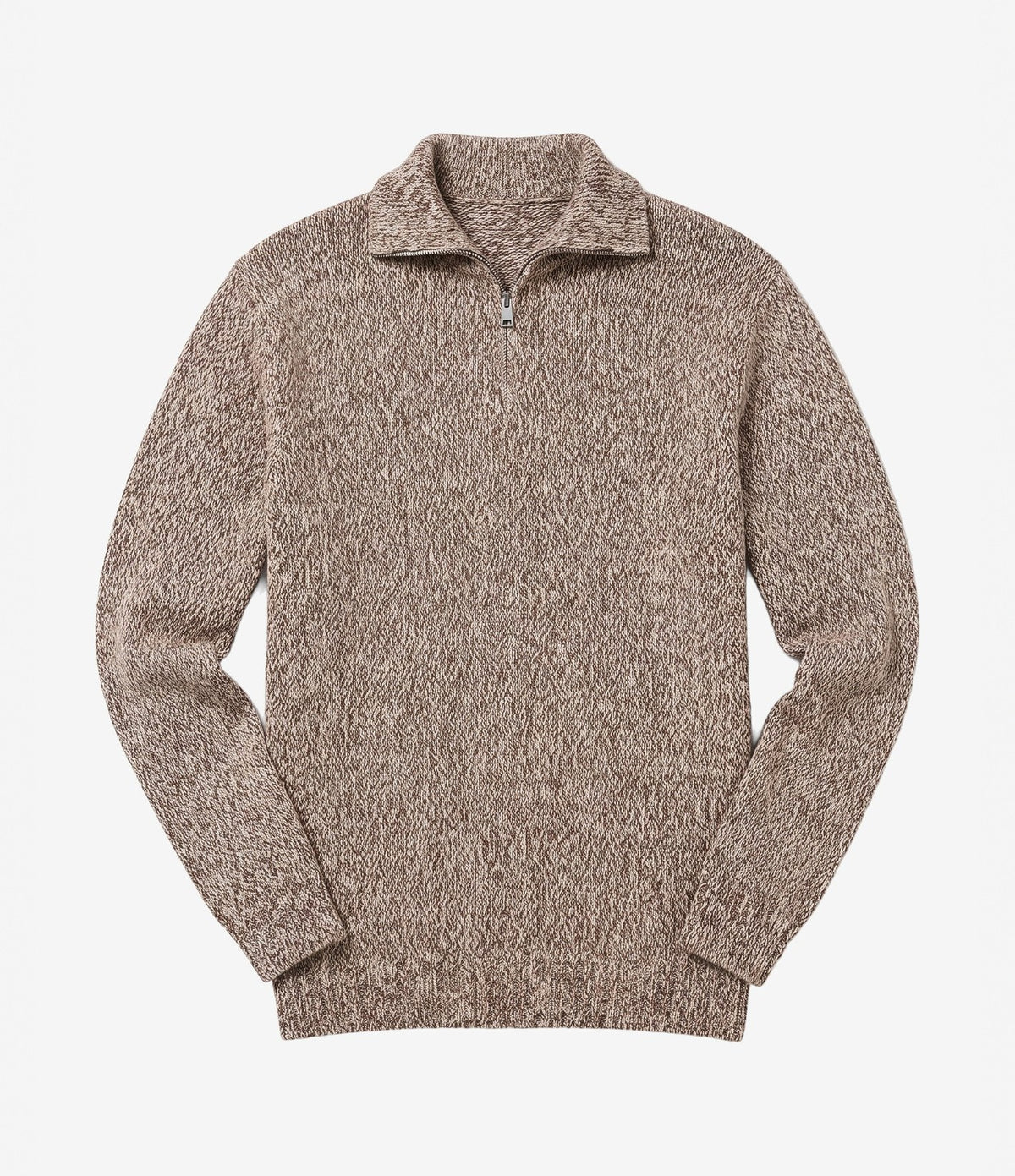 Knowledge Quarter Zip Sweater Brown Multi