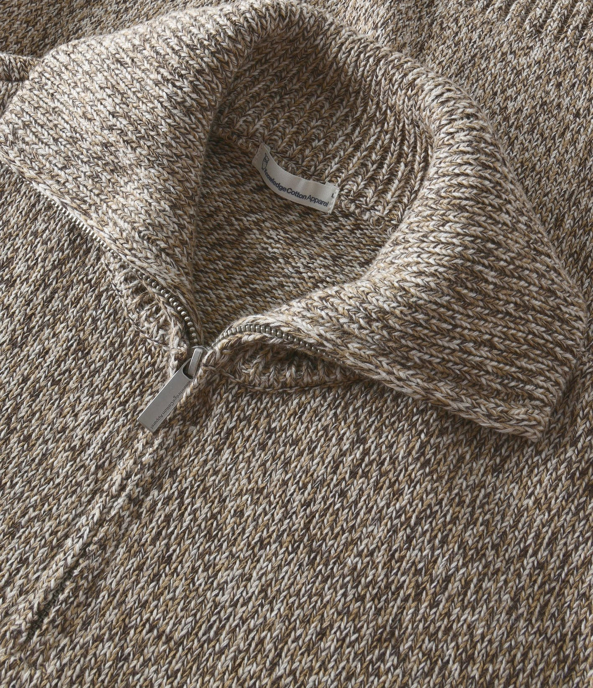 Knowledge Quarter Zip Sweater Brown Multi