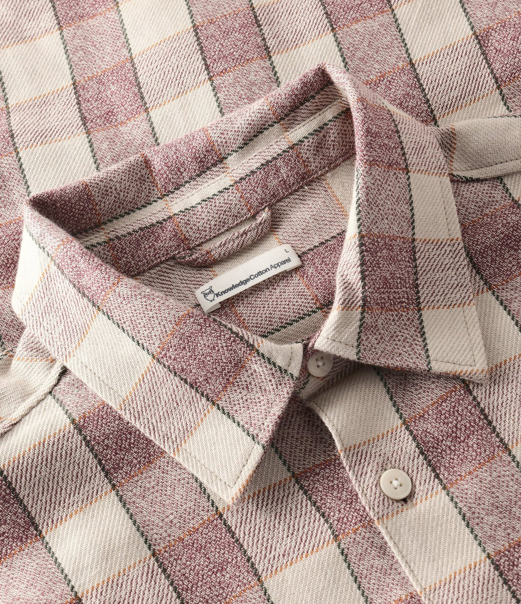 Knowledge Loose Check Shirt Rose