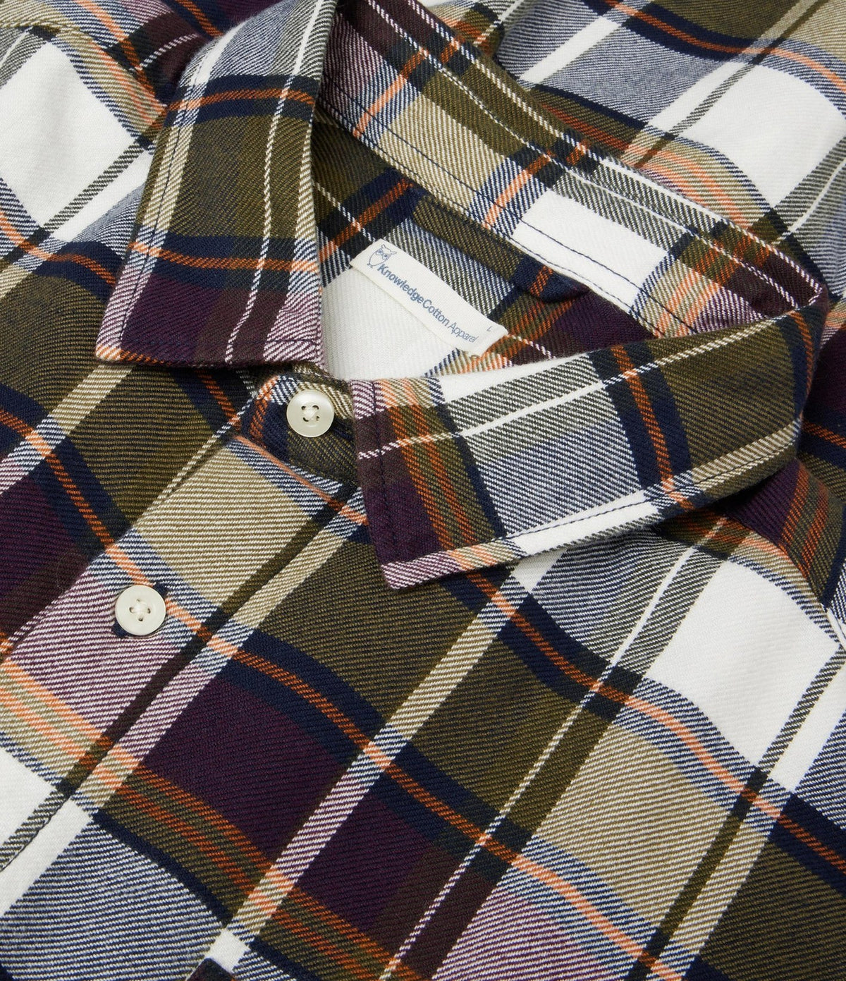 Knowledge Light Flannel Shirt Burgundy Olive