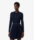 Lacoste Vestido Polo Plisado Marine