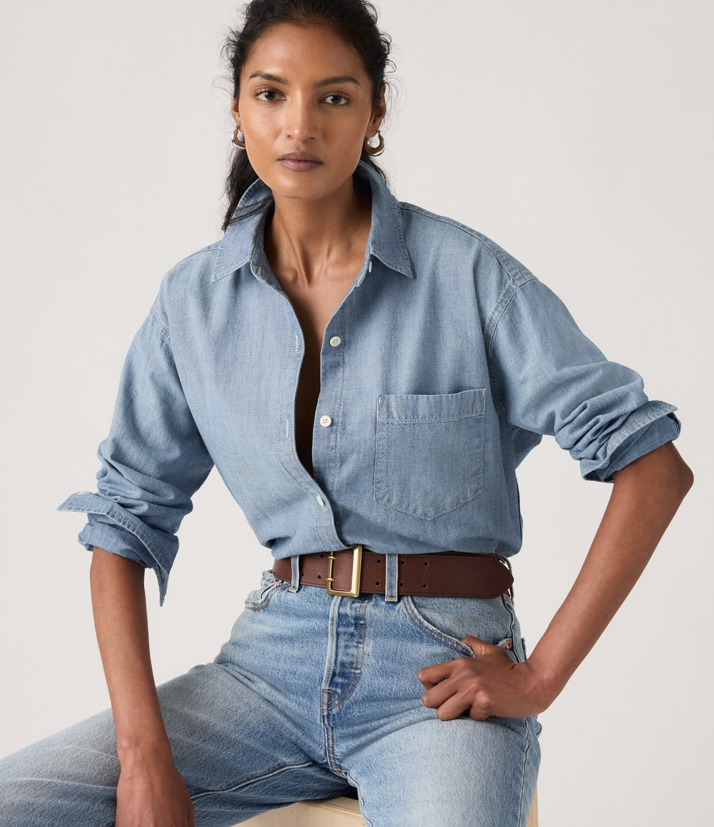 Levi's Harlie Boyfriend Shirt Azul Claro - vista 2