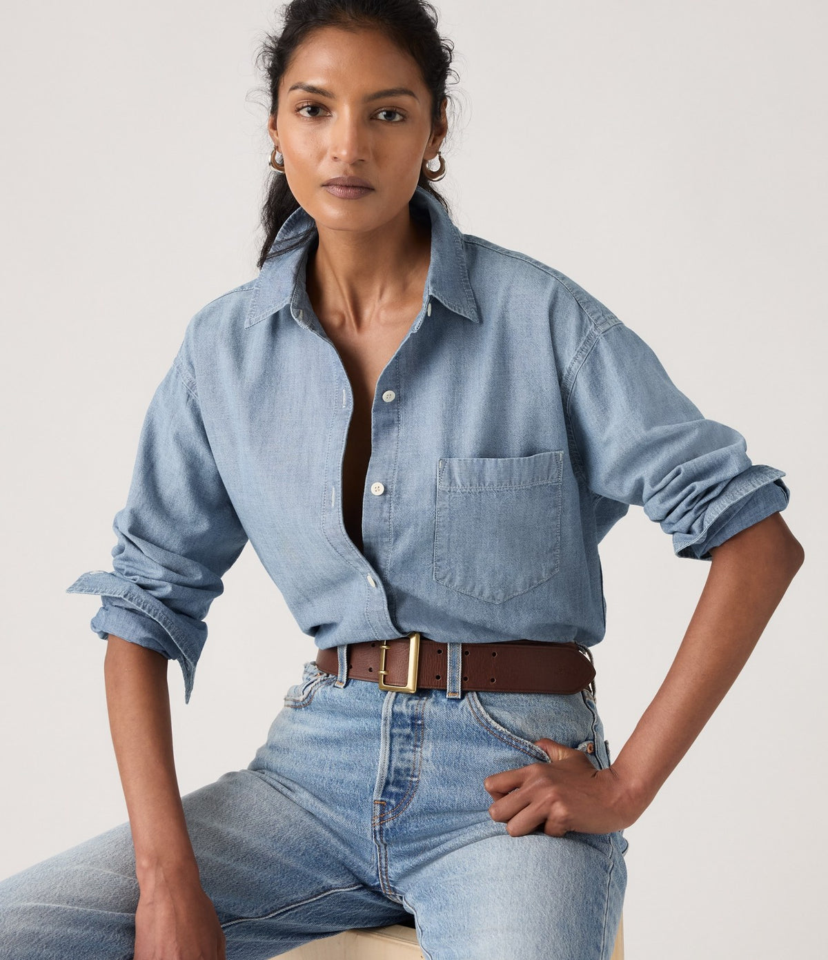 Levi's Harlie Boyfriend Shirt Azul Claro - vista 2