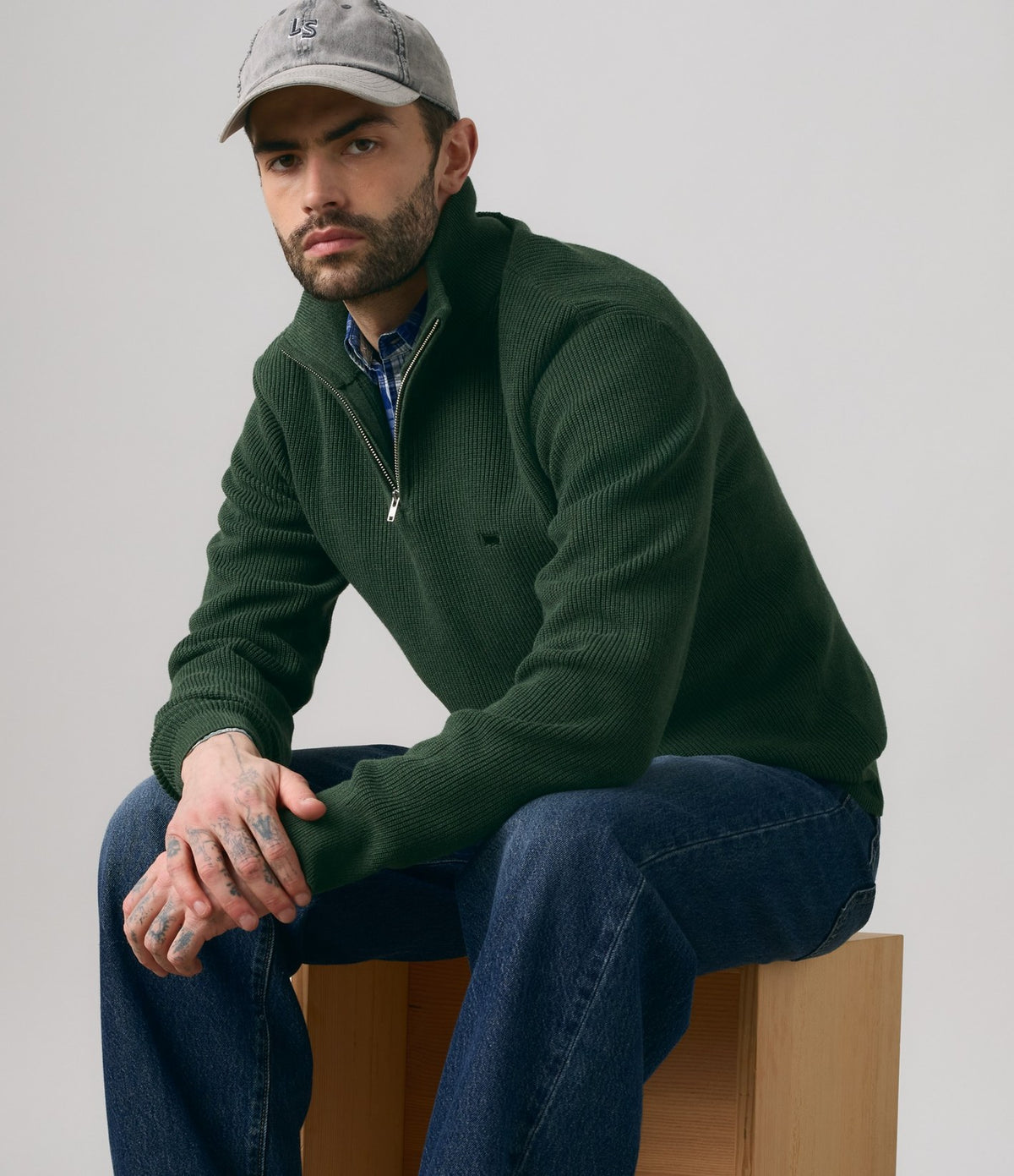Levi's Lightweight HM Quarter Zip Green