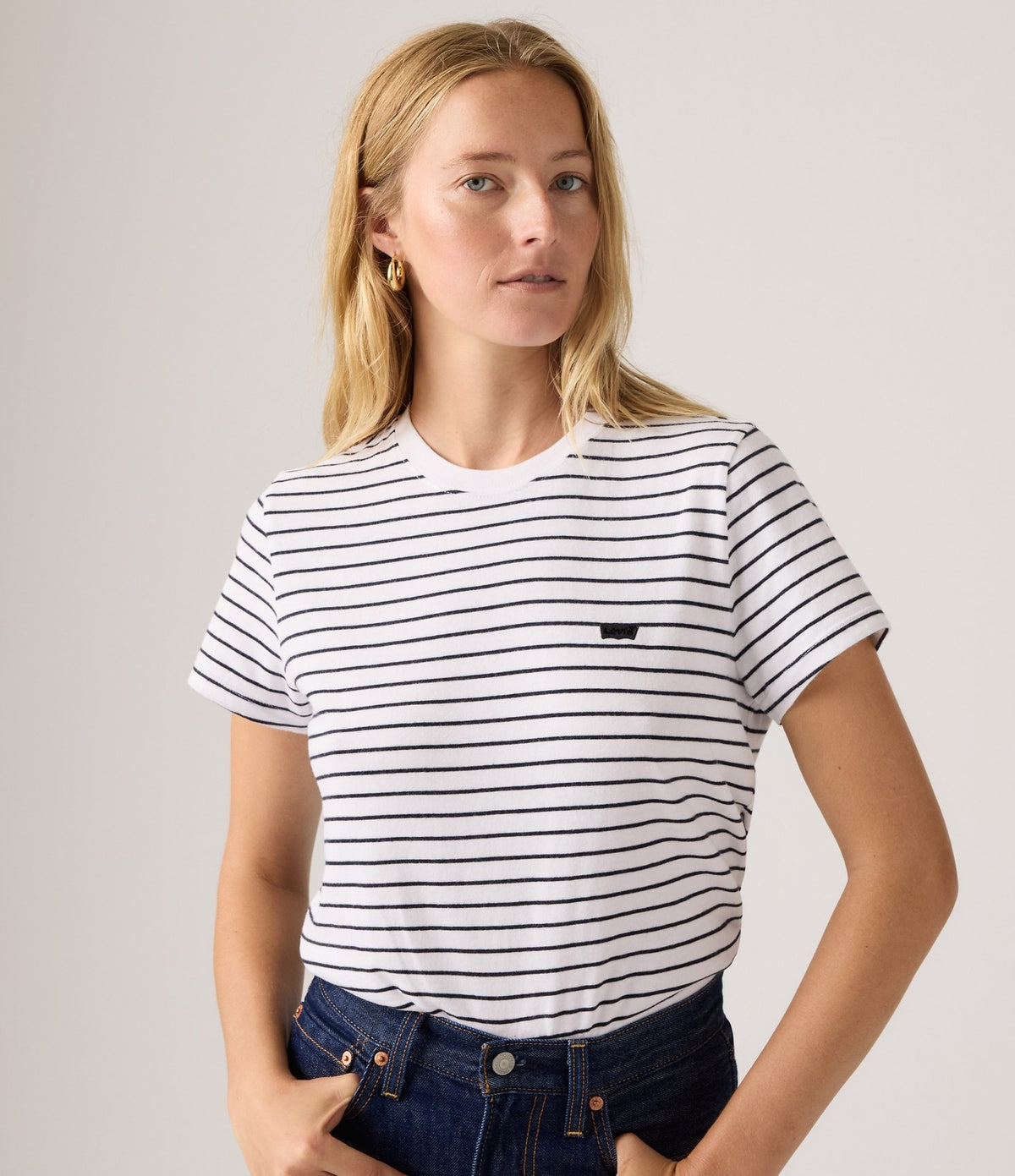 Levi's Perfect Tee Rayas Blanco y Negro - vista 2