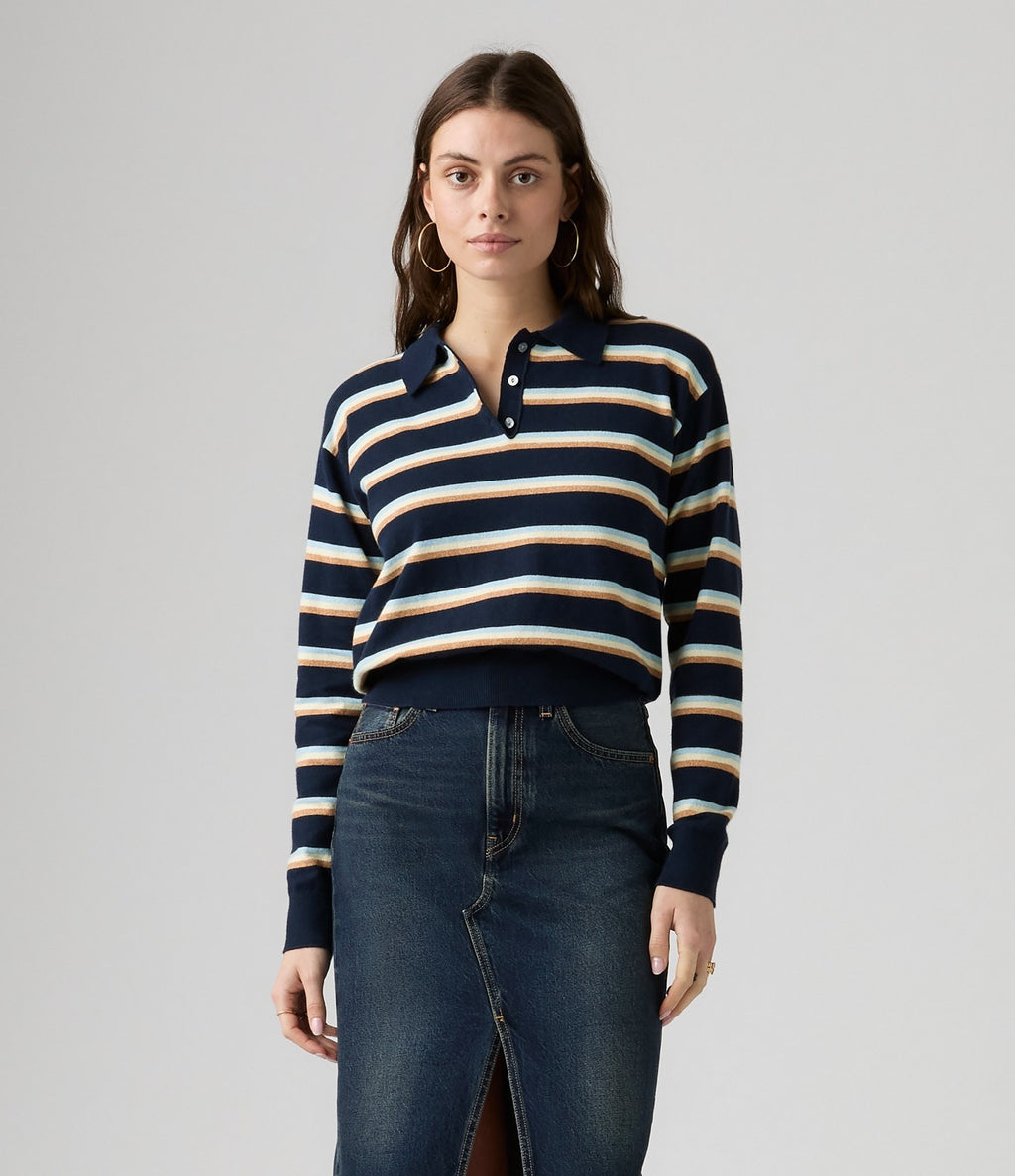 Levi's Super Soft LS Polo Rayas Azul Marino - vista 1