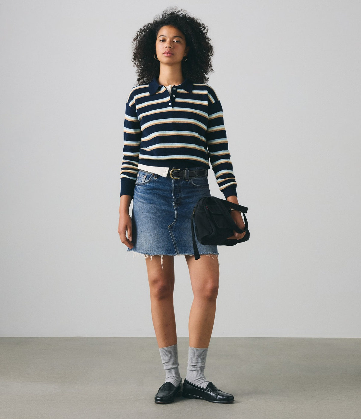 Levi's Super Soft LS Polo Rayas Azul Marino - vista 2