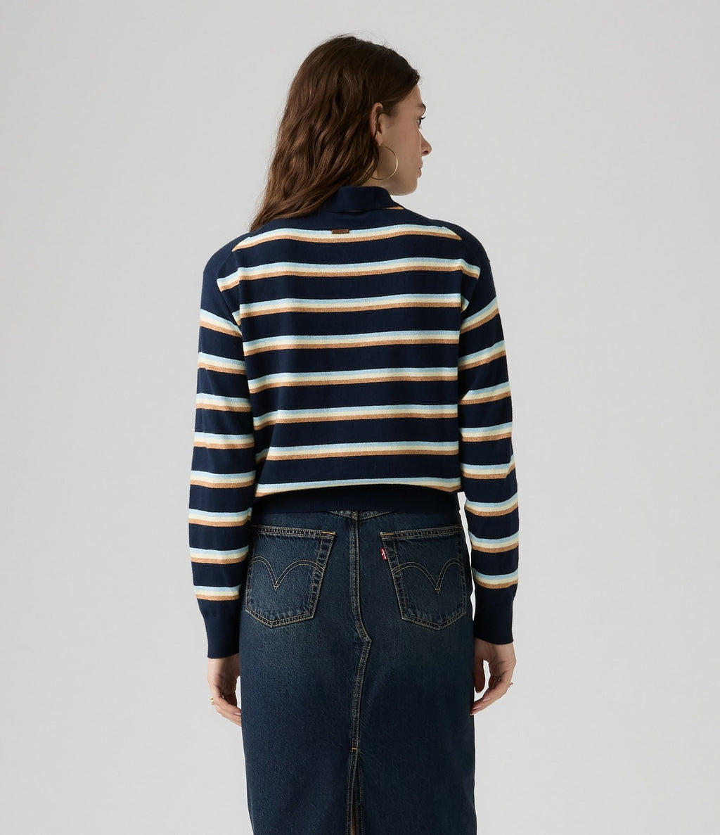 Levi's Super Soft LS Polo Rayas Azul Marino - vista 3