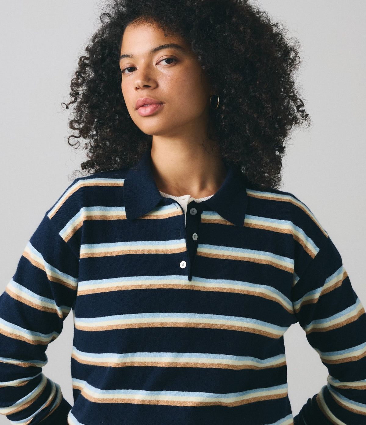 Levi's Super Soft LS Polo Rayas Azul Marino - vista 4