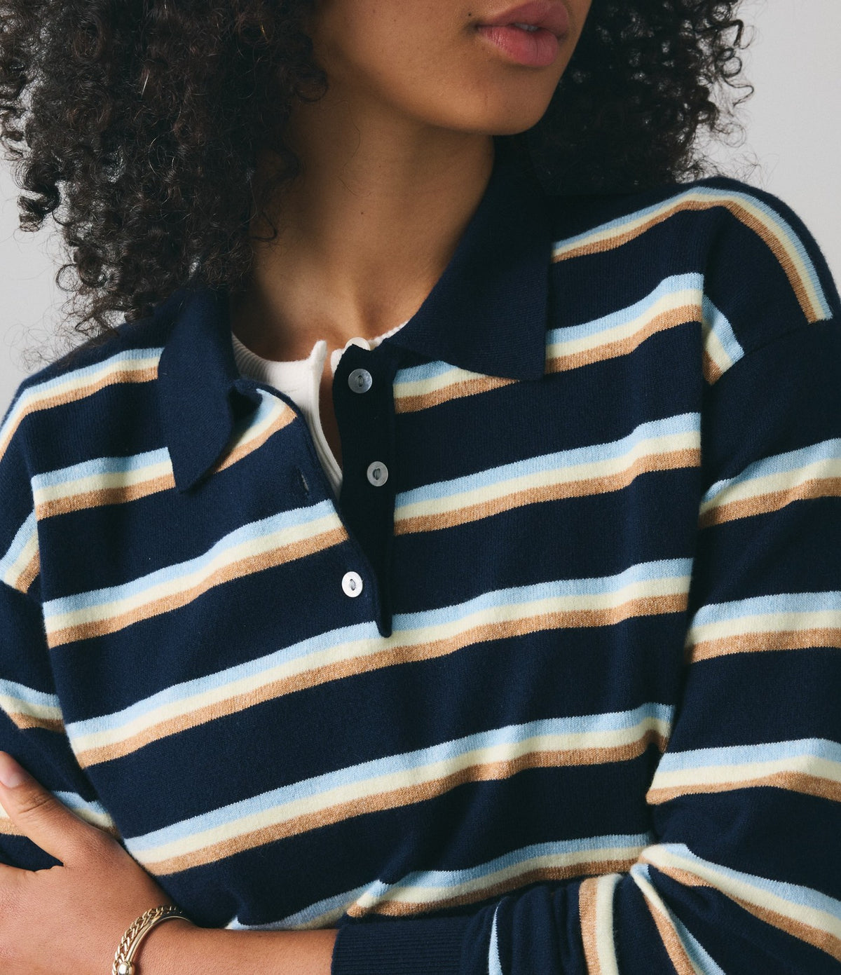 Levi's Super Soft LS Polo Rayas Azul Marino - vista 5