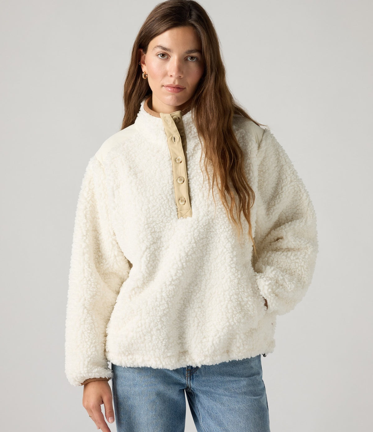 Levi's Iris Pullover Sherpa Fleece Crudo - vista 2