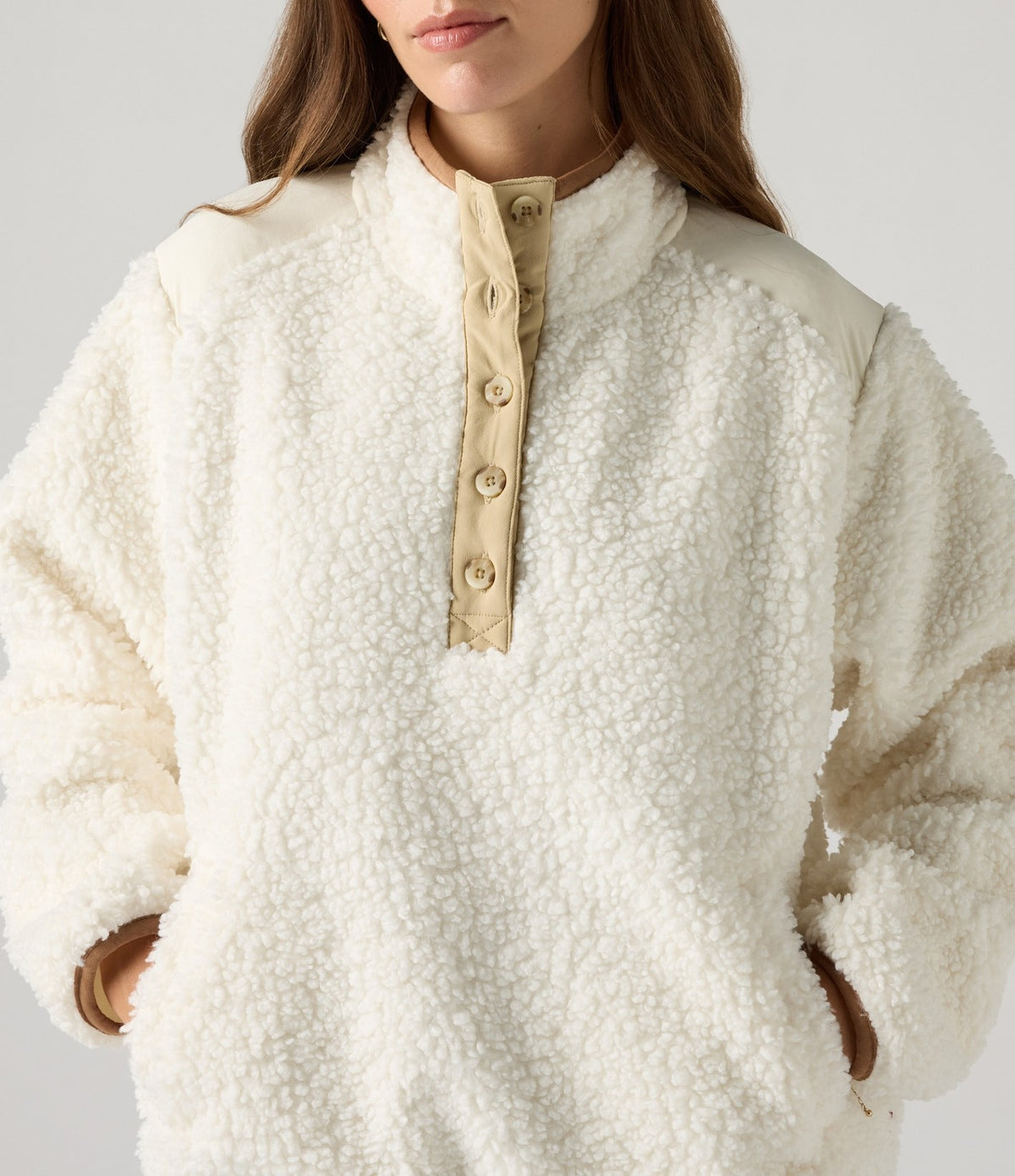 Levi's Iris Pullover Sherpa Fleece Crudo - vista 4