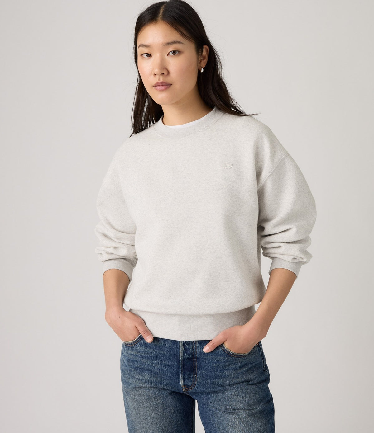 Levi's Everyday Crew Sweatshirt Gris Jaspeado - vista 2