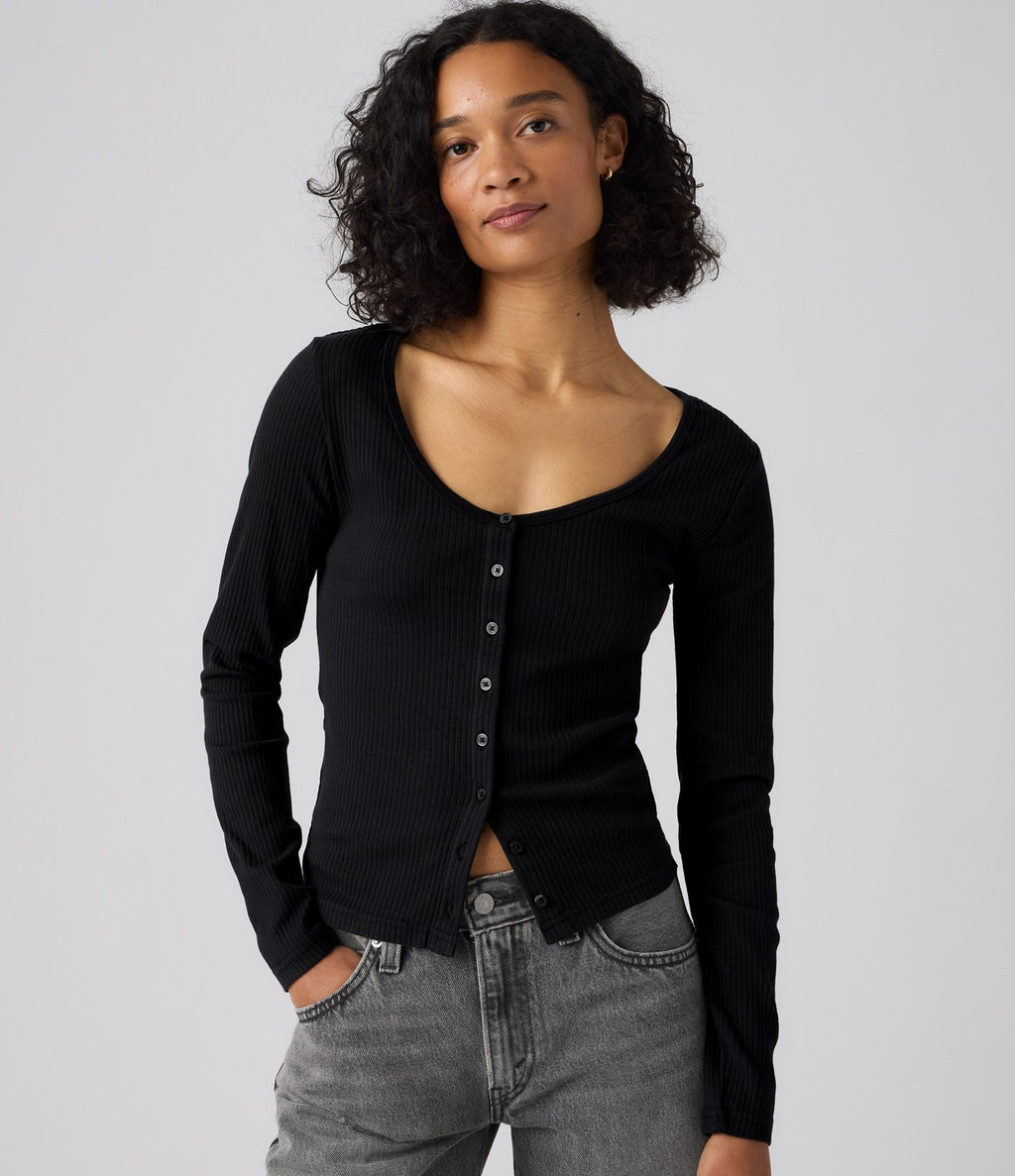 Levi's Austen Button Through LS Negro - vista 2