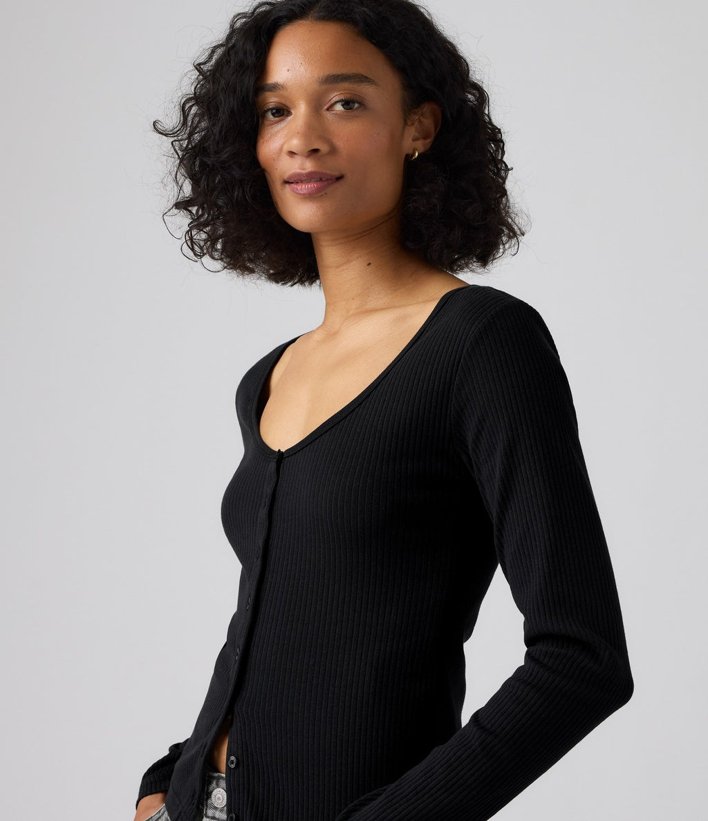 Levi's Austen Button Through LS Negro - vista 4