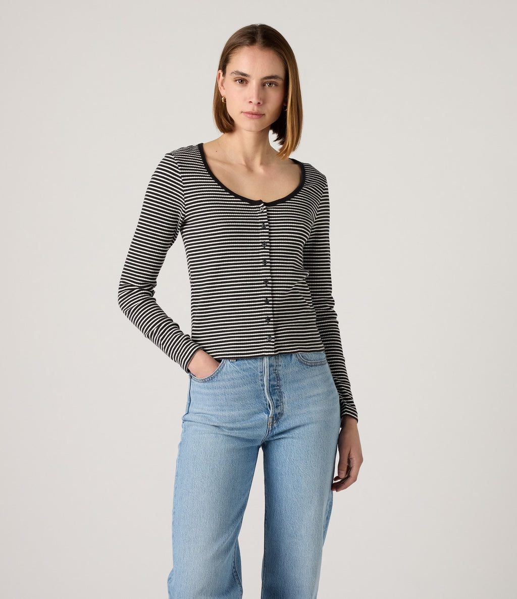 Levi's Austen Button Through LS Rayas Negro y Blanco - vista 1