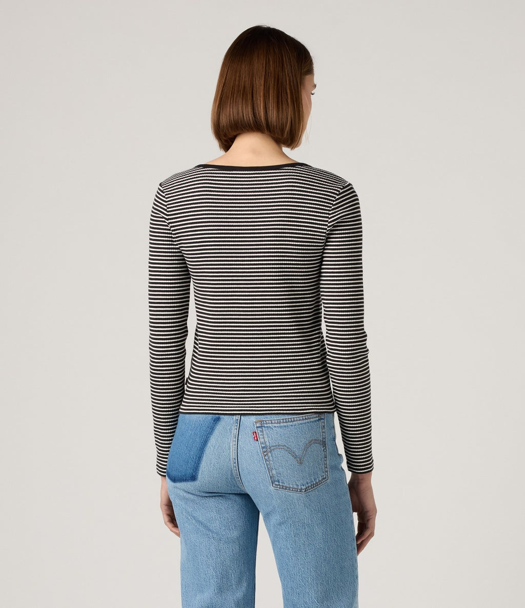 Levi's Austen Button Through LS Rayas Negro y Blanco - vista 3