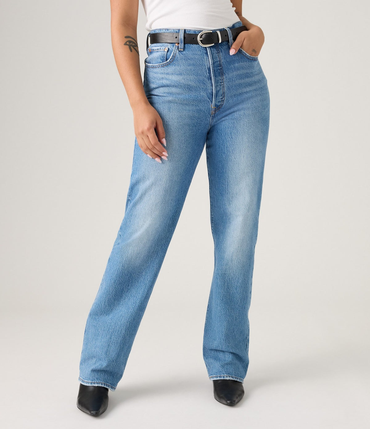 Levi's Ribcage Full Length Azul Medio - vista 5