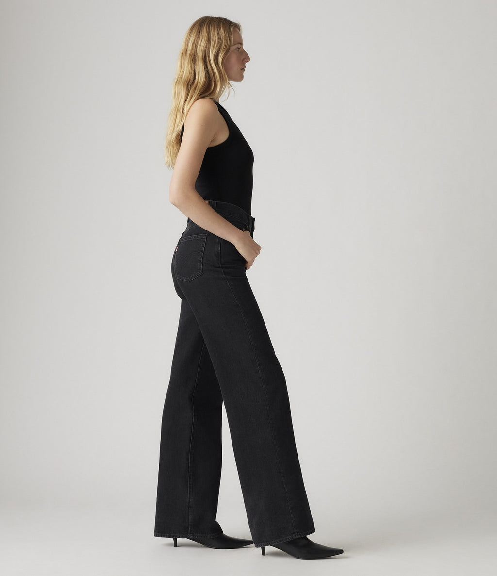 Levi's Ribcage Wide Leg Negro Lavado - vista 6