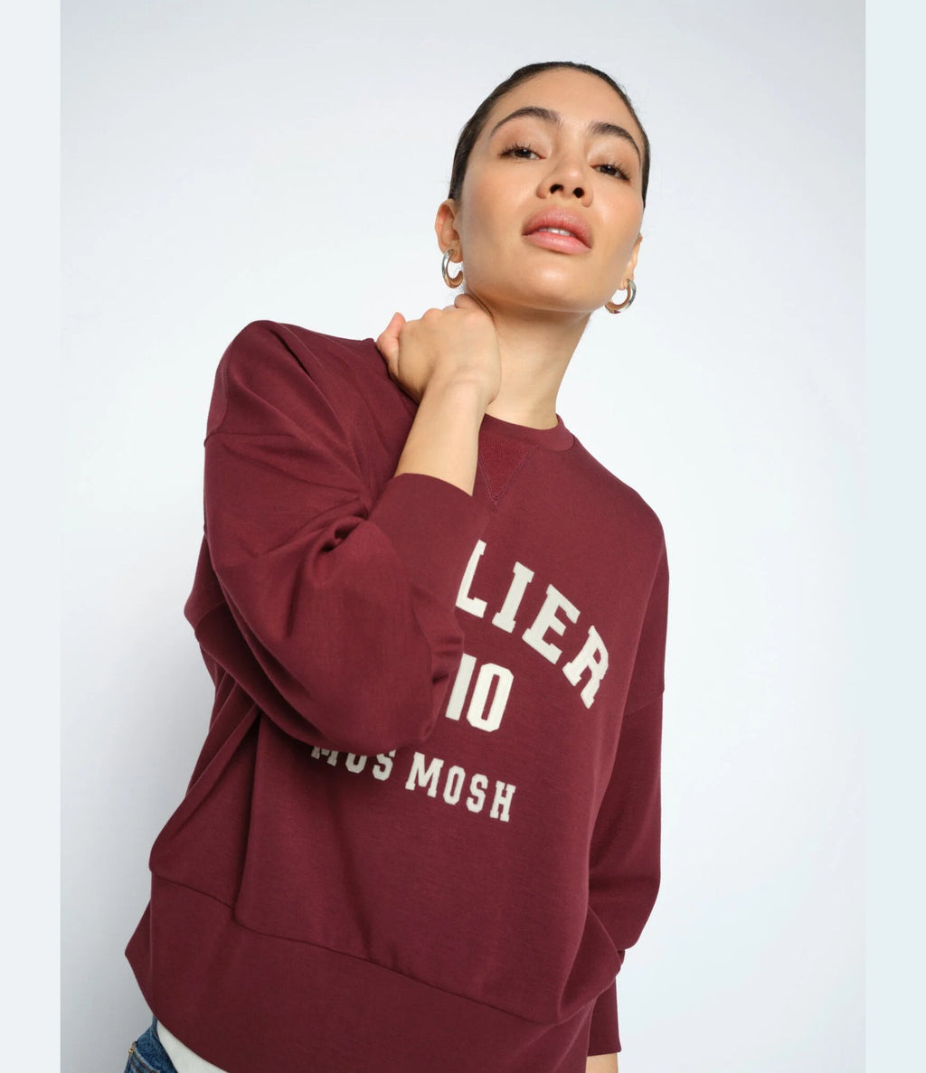 Mos Mosh Nima O-LS Sweatshirt Burdeos
