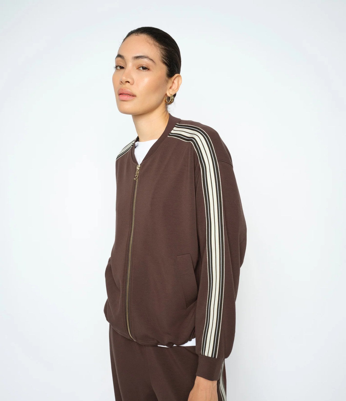 Mos Mosh Ardie LS Zip Sweatcardigan Marrón Chocolate