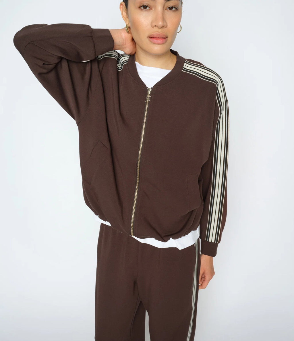 Mos Mosh Ardie LS Zip Sweatcardigan Marrón Chocolate