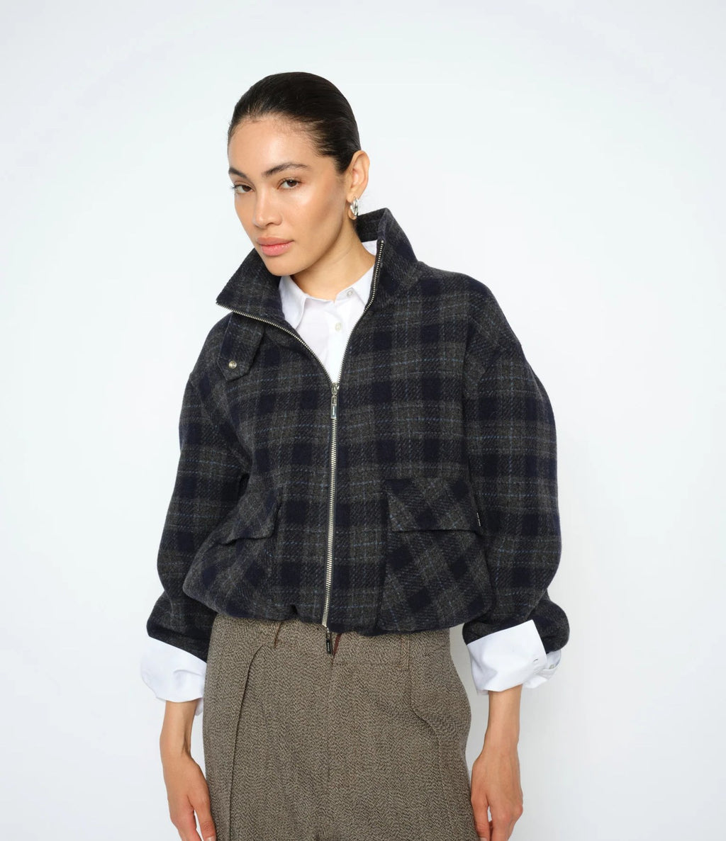 Mos Mosh Camille Check Jacket Azul Marino