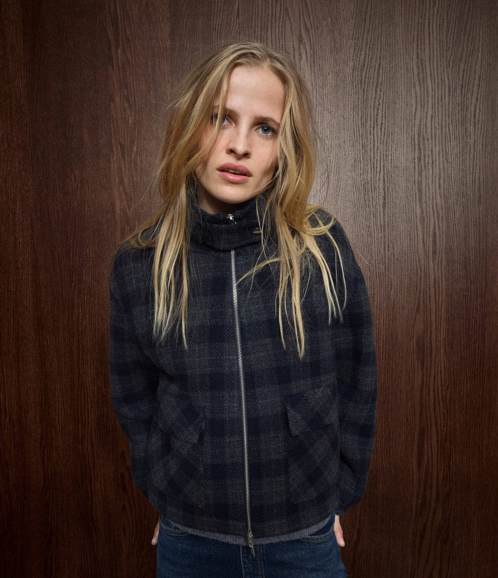 Mos Mosh Camille Check Jacket Azul Marino