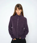 Mos Mosh Thora Knit Zip Cardigan Ciruela
