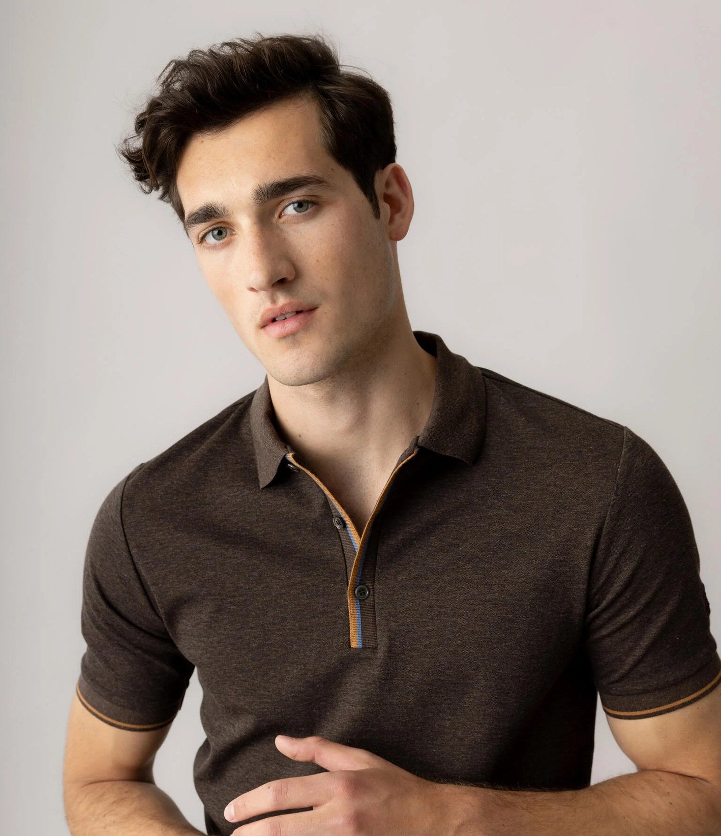 Mos Mosh Harvey Polo Chocolate Brown