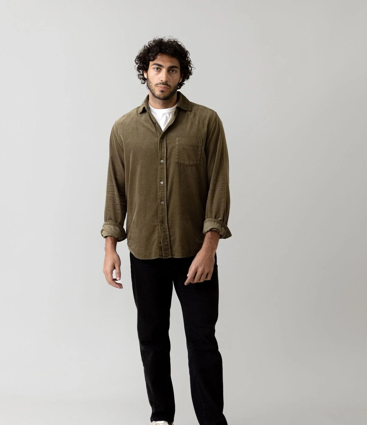 Mos Mosh Alden Corduroy Shirt Black Coffee
