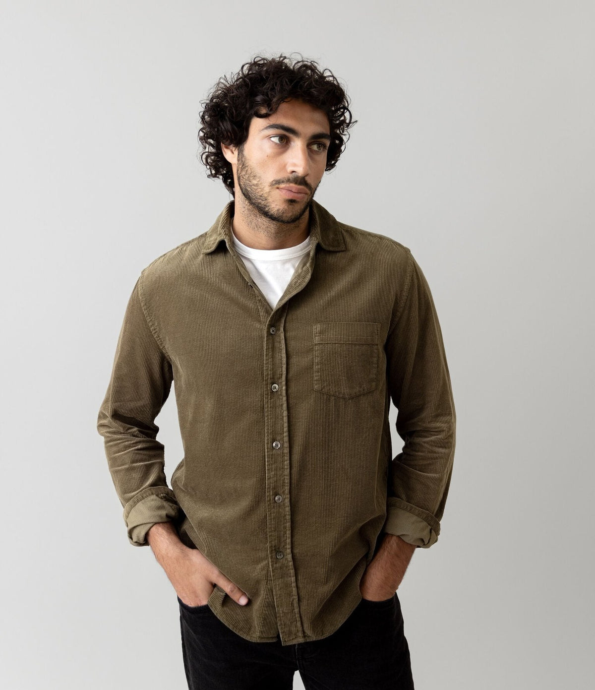 Mos Mosh Alden Corduroy Shirt Black Coffee - vista 2