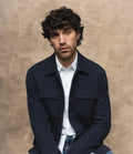 Mos Mosh Austin Knit Overshirt Navy