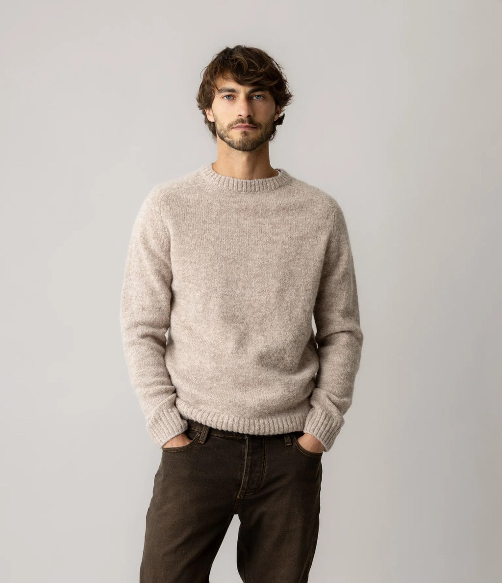 Mos Mosh Carlos Crew Neck Knit Light Grey Melange