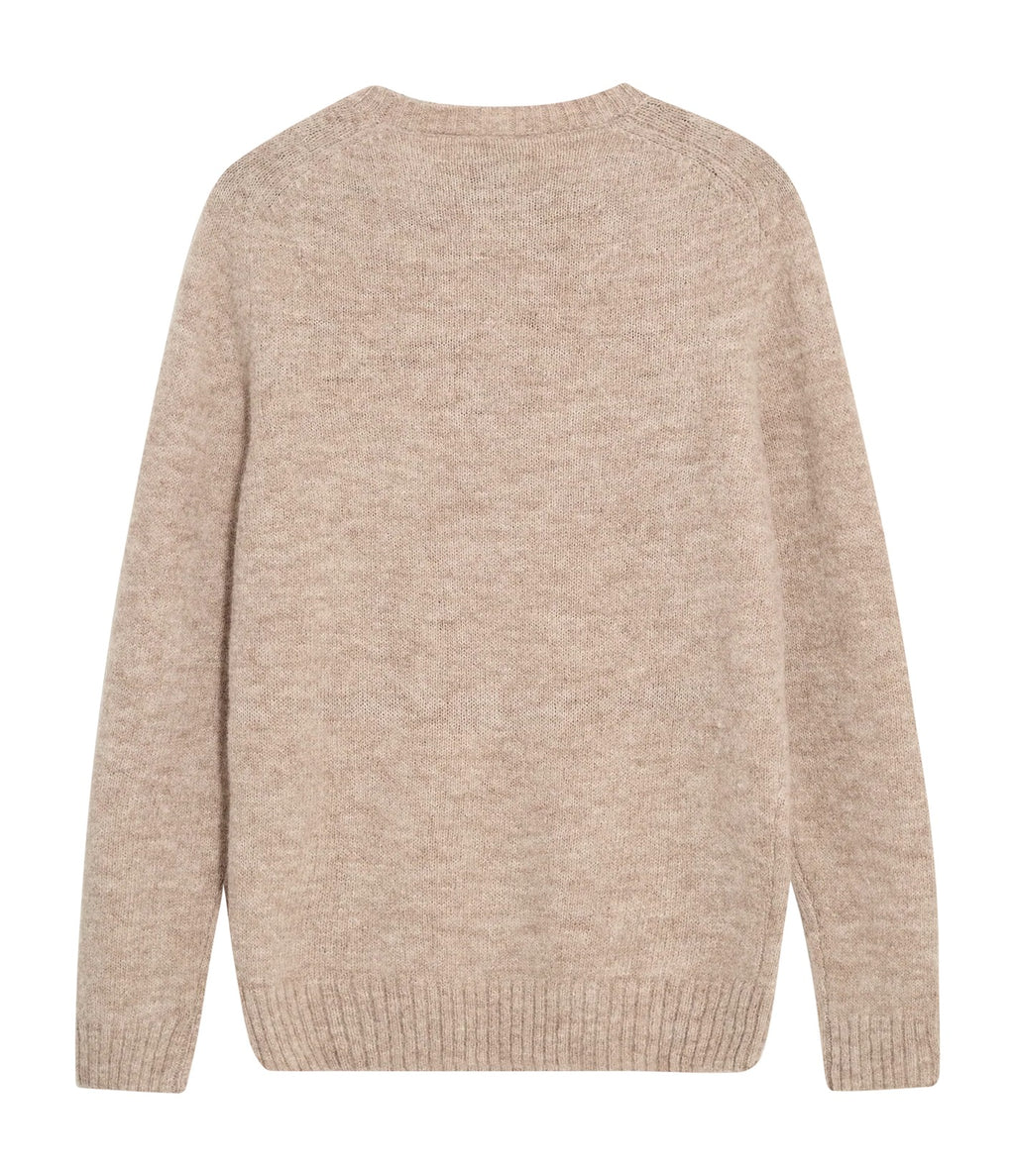 Mos Mosh Carlos Crew Neck Knit Light Grey Melange
