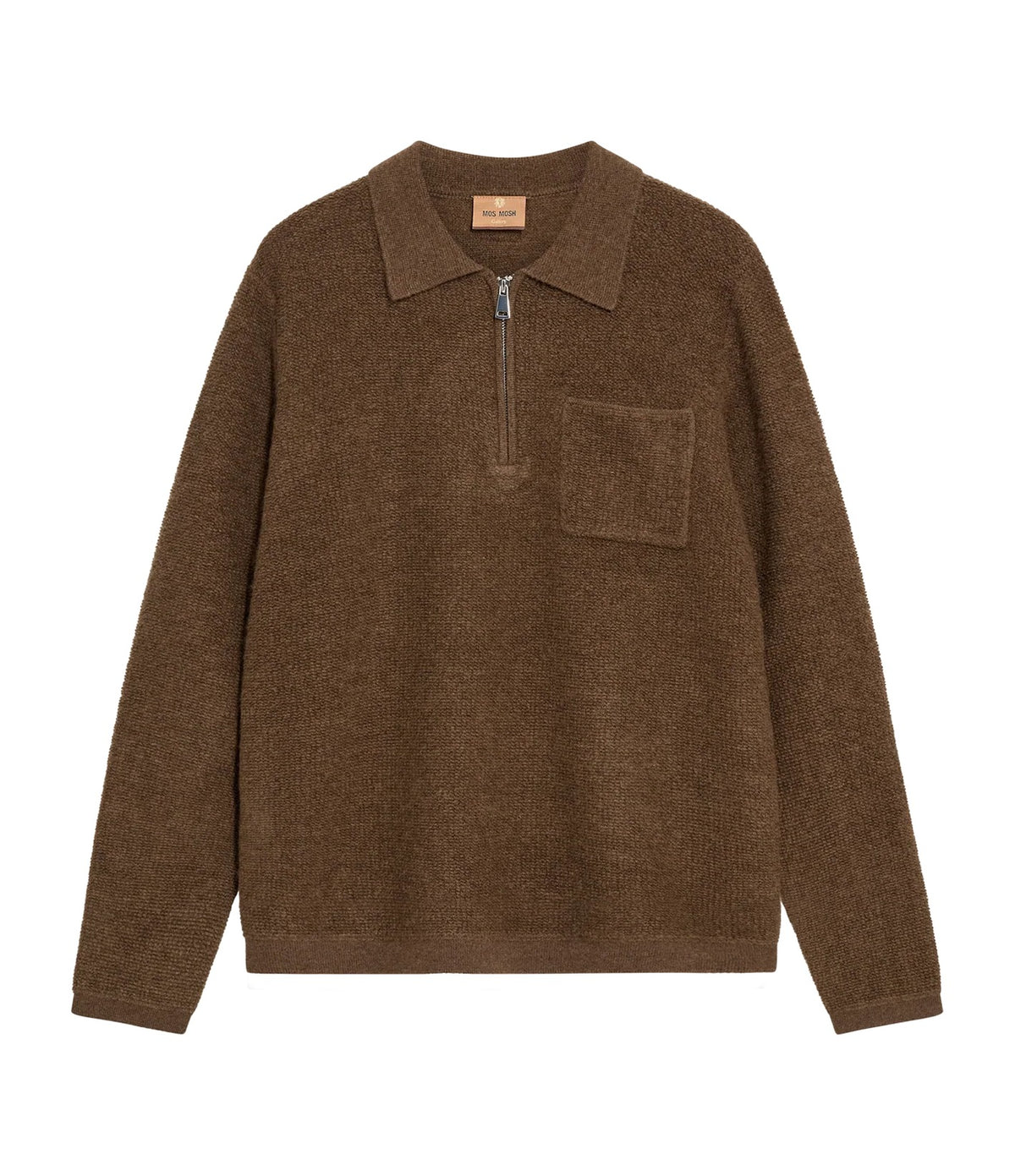 Mos Mosh Ryan Soft Polo Zip Knit Toasted Coconut