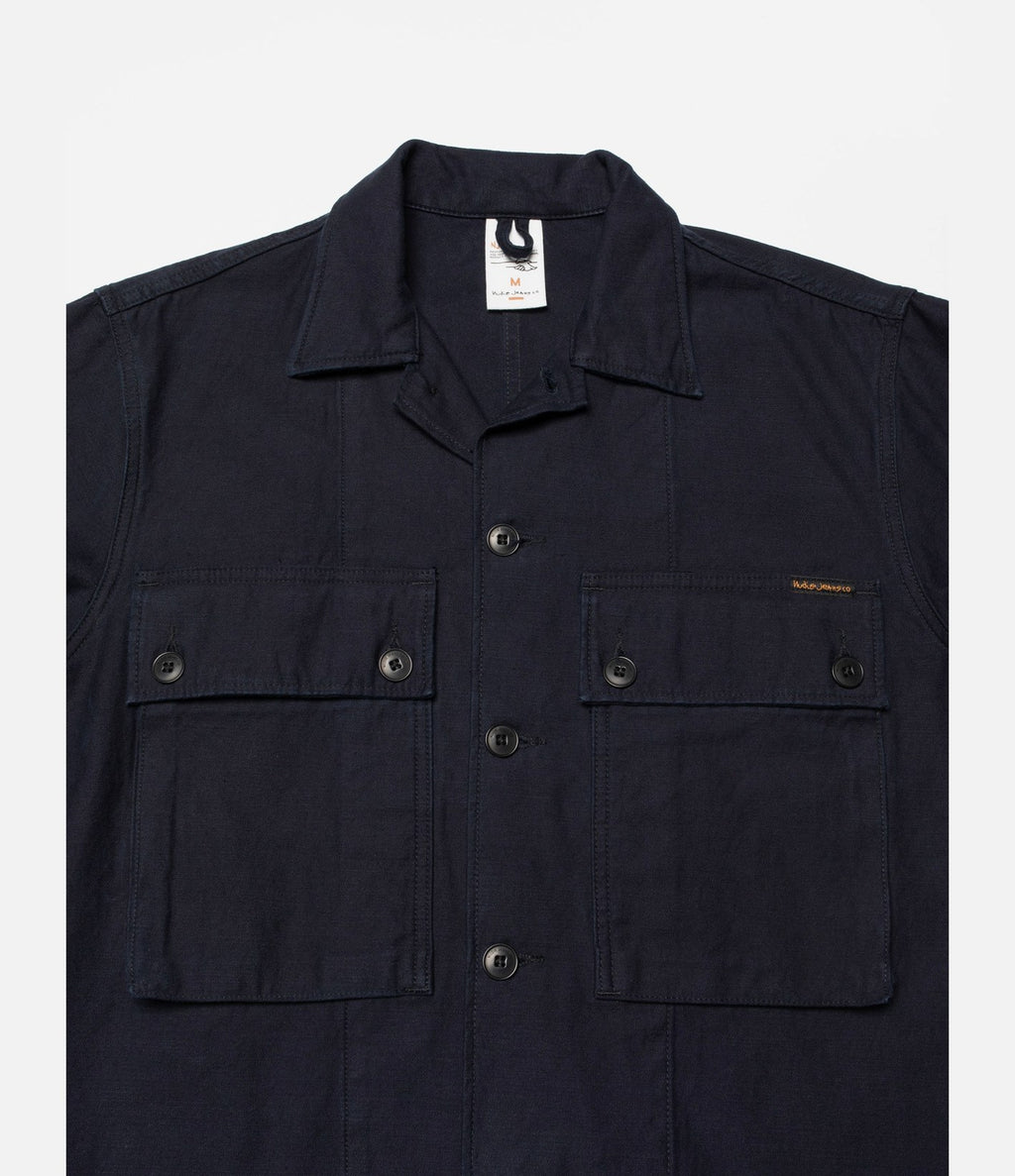 Nudie Jeans Nino Shirt Back Sateen Indigo