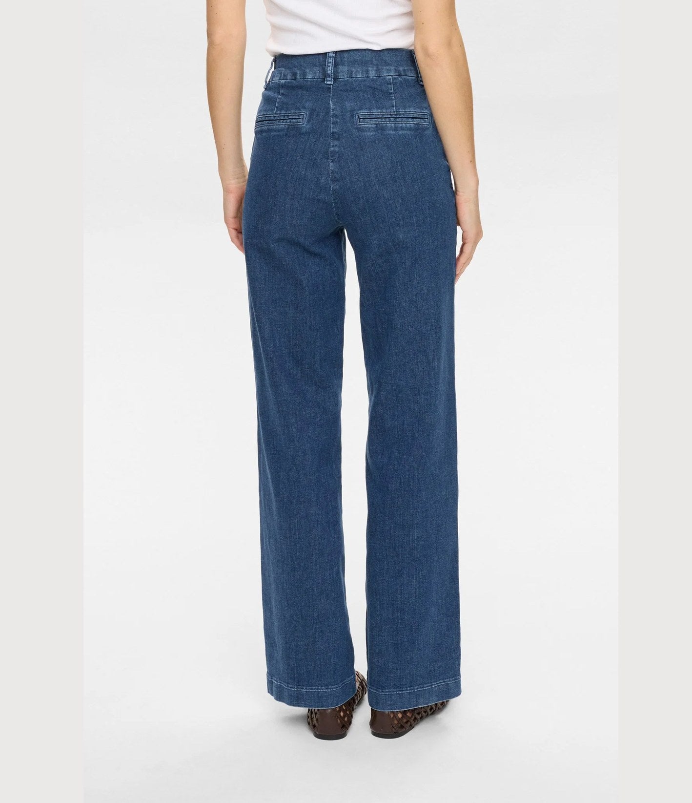 Numph Nuamber HR Wide Jeans Medium Blue Denim
