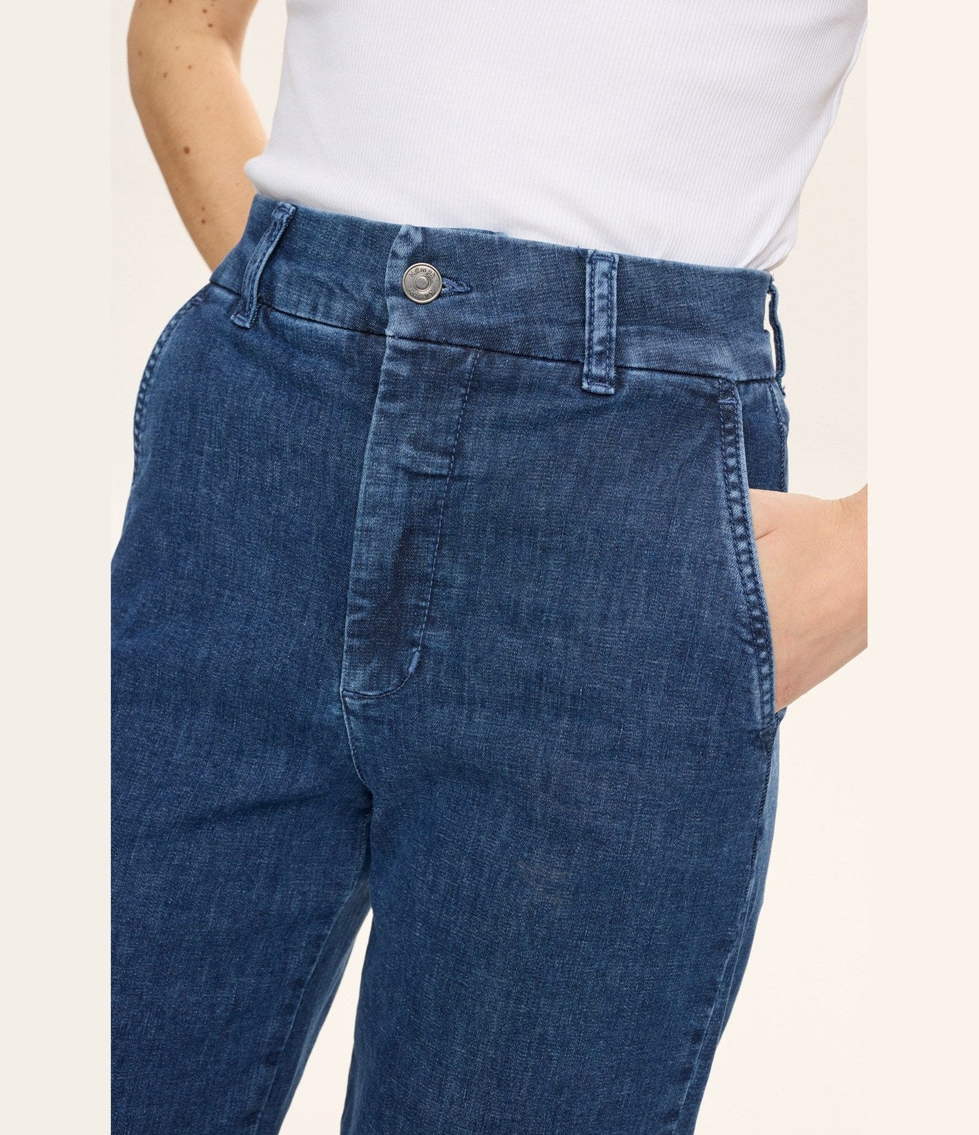 Numph Nuamber HR Wide Jeans Medium Blue Denim