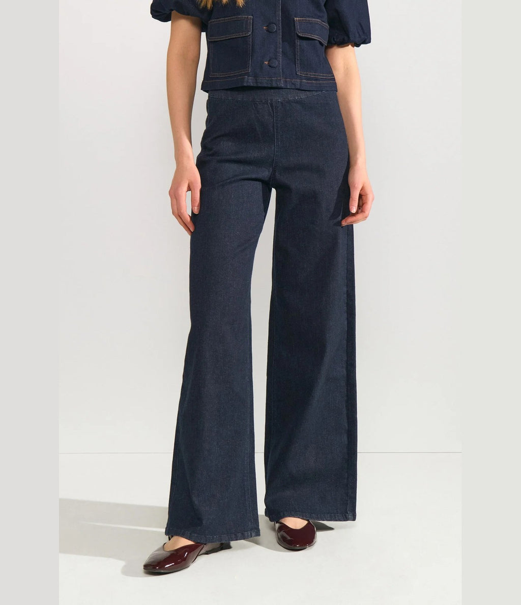Numph NuSeattle HR Wide Jeans Dark Blue Denim