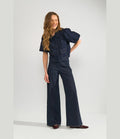 Numph NuSeattle HR Wide Jeans Dark Blue Denim