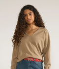 Numph Nudayletta Lurex V-Neck Pullover Silver Mink