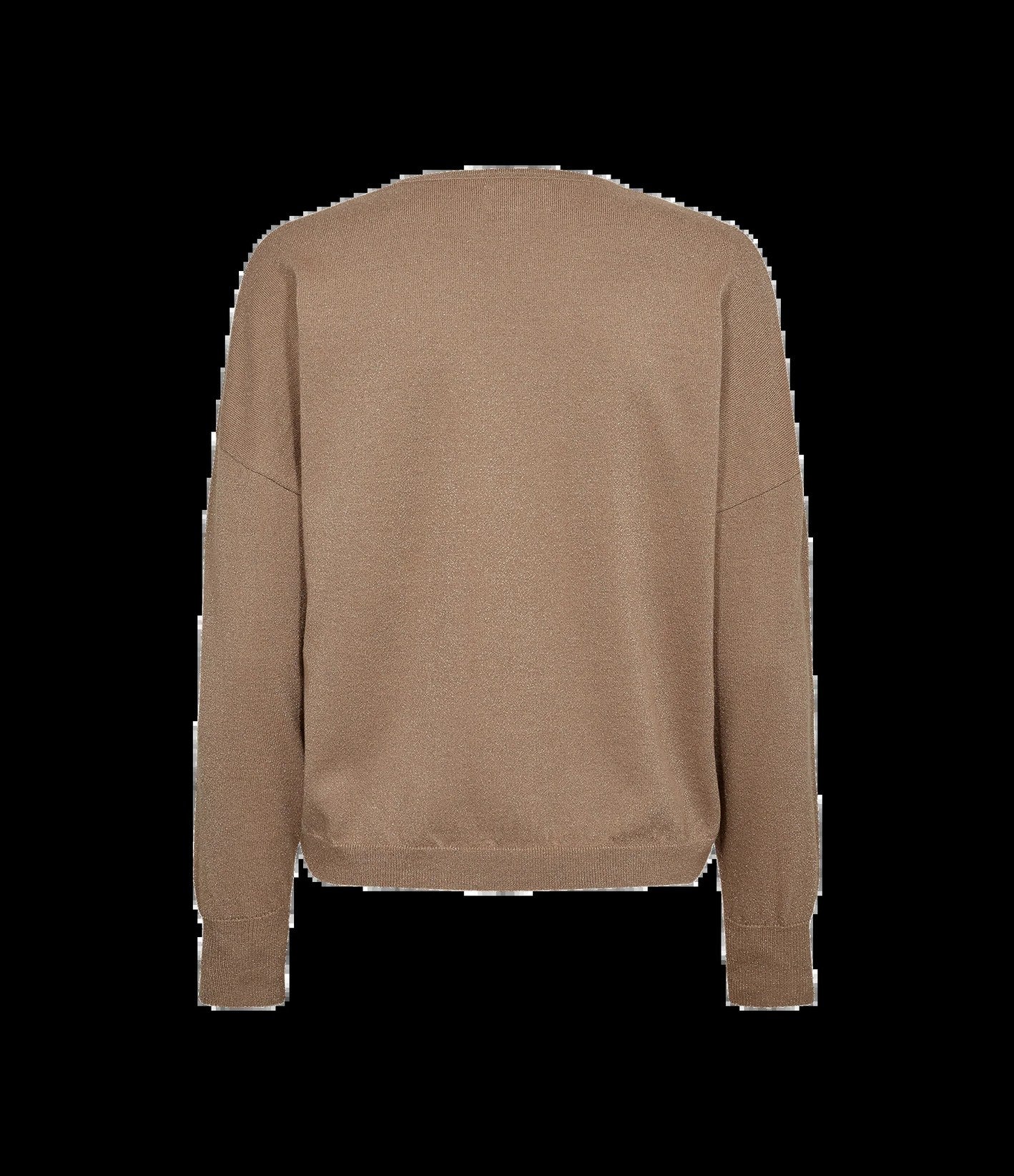 Numph Nudayletta Lurex V-Neck Pullover Silver Mink
